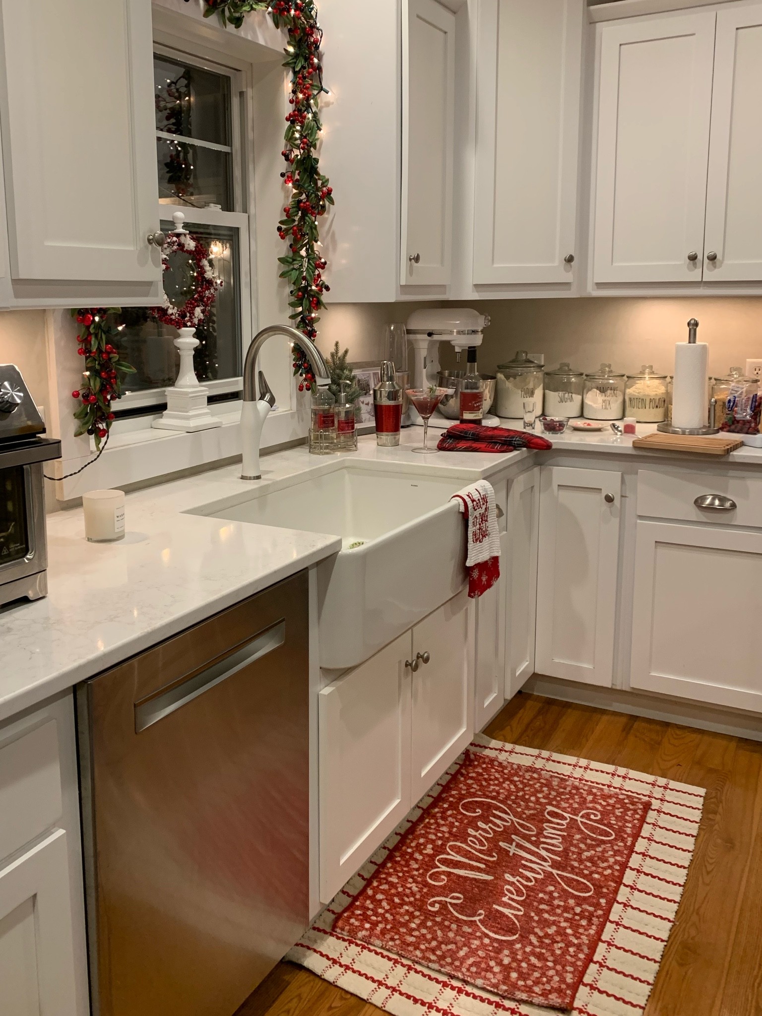 Holiday kitchen must haves window garland, Merry Christmas white kitchen decor 

#LTKHoliday #LTKSeasonal #LTKhome