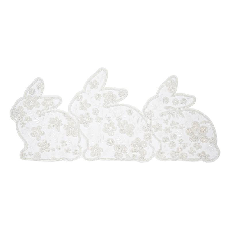Semi-Beaded Bunny Table Runner, 36x13 | At Home