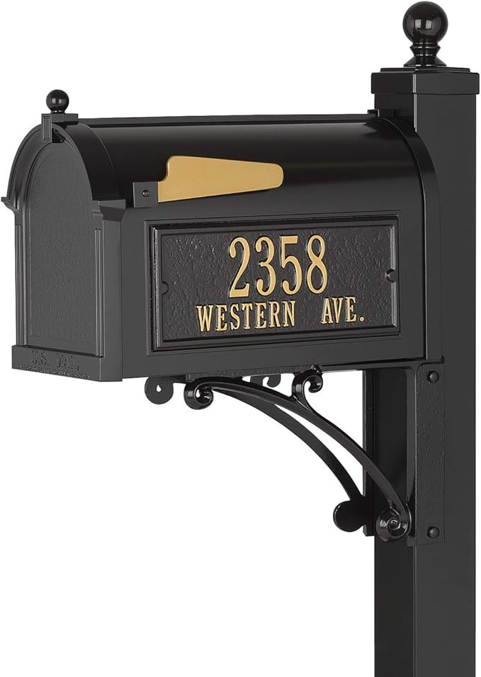 Whitehall Products 16536 Deluxe Mailbox Package, Black | Amazon (US)