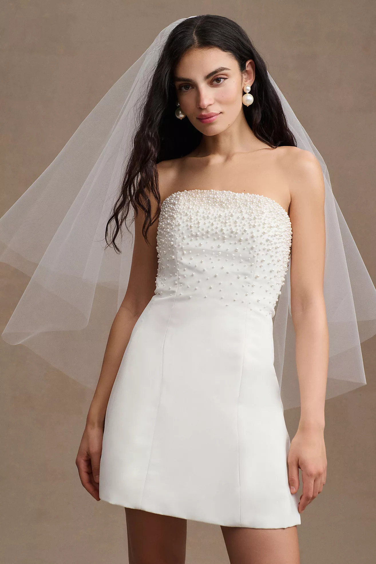 Sachin & Babi Adrianna Strapless Pearl-Embellished Mini Dress | Anthropologie (US)