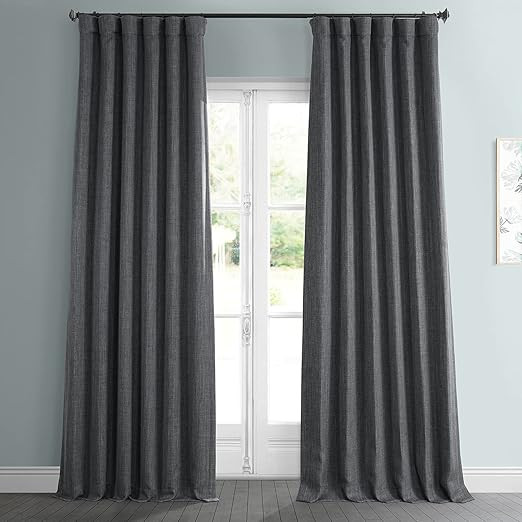 HPD Half Price Drapes BOCH-LN185-P Faux Linen Room Darkening Curtains for Bedroom (1 Panel), 50 X... | Amazon (US)