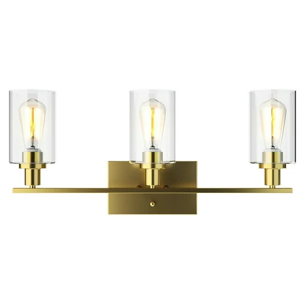 Topbuy Bathroom Vanity Light Modern Wall 3-Light  Sconce Fixtures W/ Clear Glass Shade - Walmart.... | Walmart (US)
