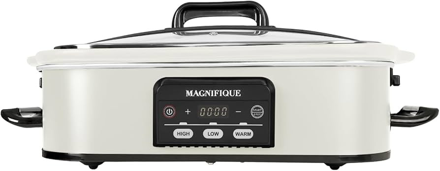 MAGNIFIQUE Small 4 Quart Casserole Programmable Slow Cooker with Ceramic Baking Dish - Perfect Ki... | Amazon (US)