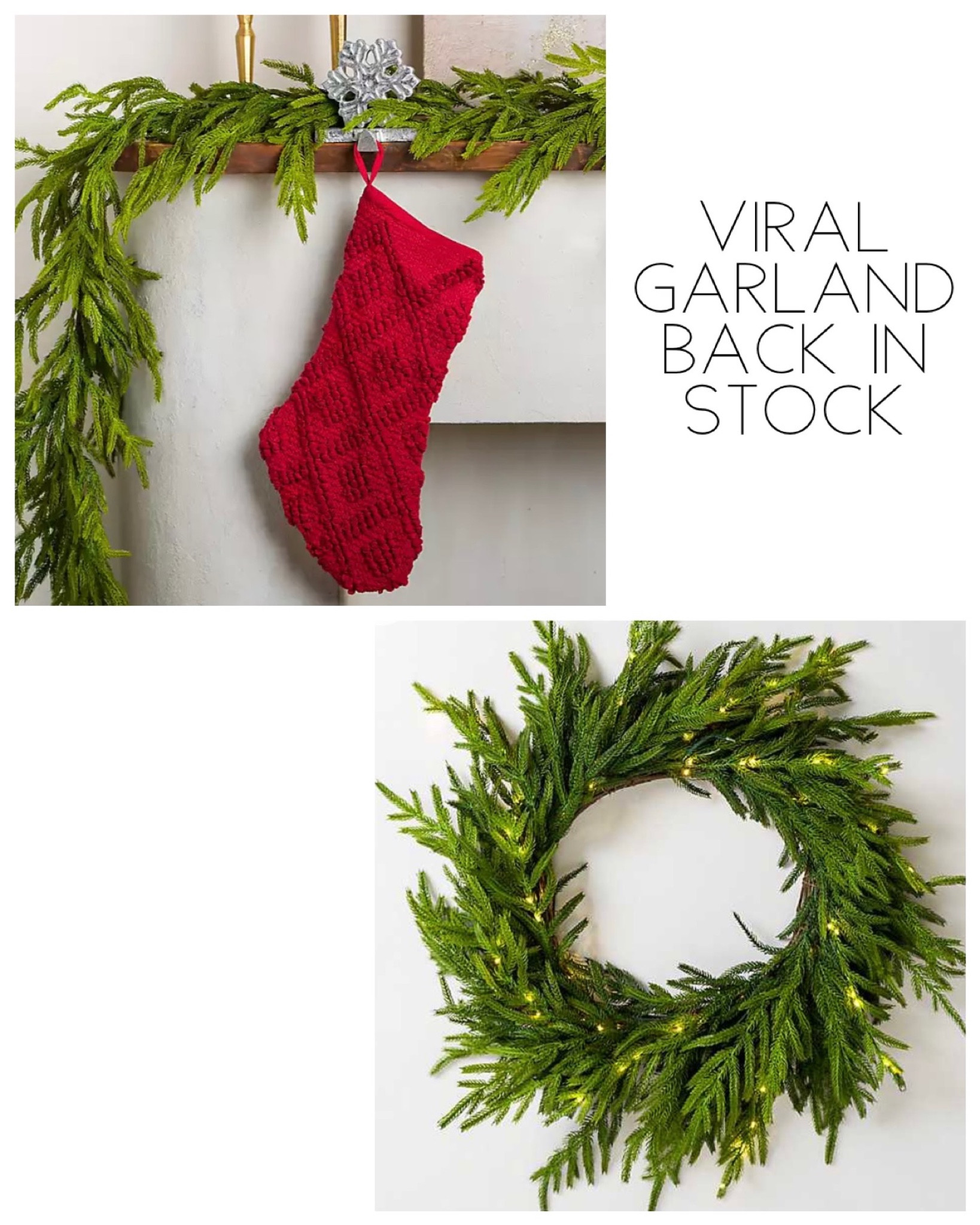 viral garland back in stock online • use code 20ENTIRE 

#LTKSeasonal #LTKHolidaySale #LTKfindsunder50
