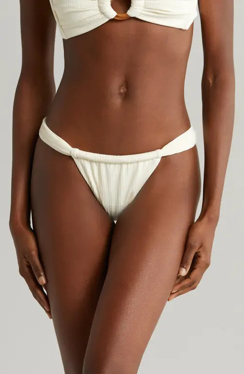 MONTCE Sandra Rib Bikini Bottoms in Cream Rib at Nordstrom, Size Medium | Nordstrom