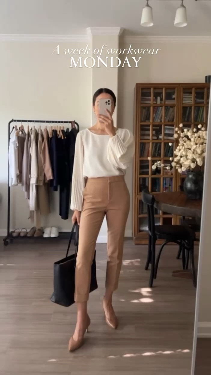 A week of workwear for spring, heels + first blouse sold out - linked similar below 

- business casual, business professional, work outfits with heels, office outfits, Tory Burch tote, jeans, blazer, blouse 

#LTKworkwear #LTKstyletip #LTKSeasonal