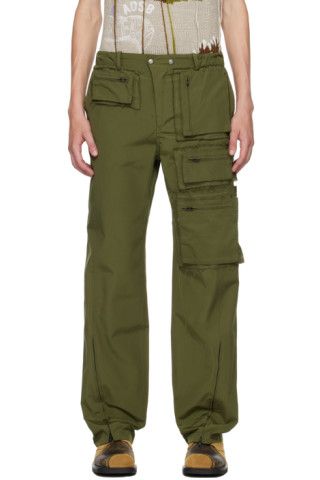 Khaki Zip Pockets Cargo Pants | SSENSE
