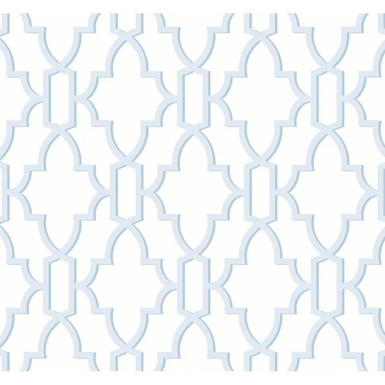 Luxe Haven Coastal Lattice 9' L x 27" W Smooth Peel and Stick Wallpaper Roll | Wayfair North America