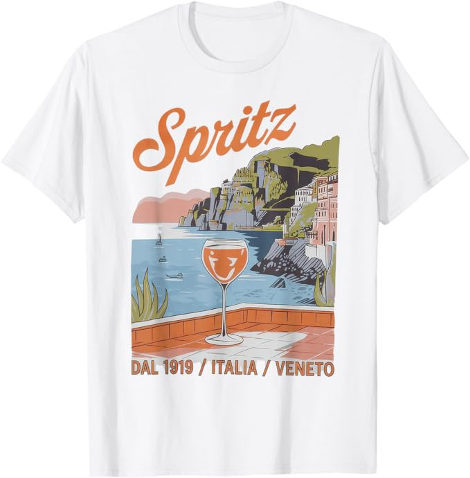 Spritz Veneto Tshirt Italia Vintage Orange Wine Cocktail T-Shirt | Amazon (US)