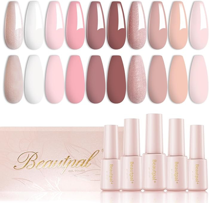 Beautpal Gel Nail Polish Set- 10 Colors Nude Gel Polish All Seasons Skin Tones Pink Neutral Shimm... | Amazon (US)