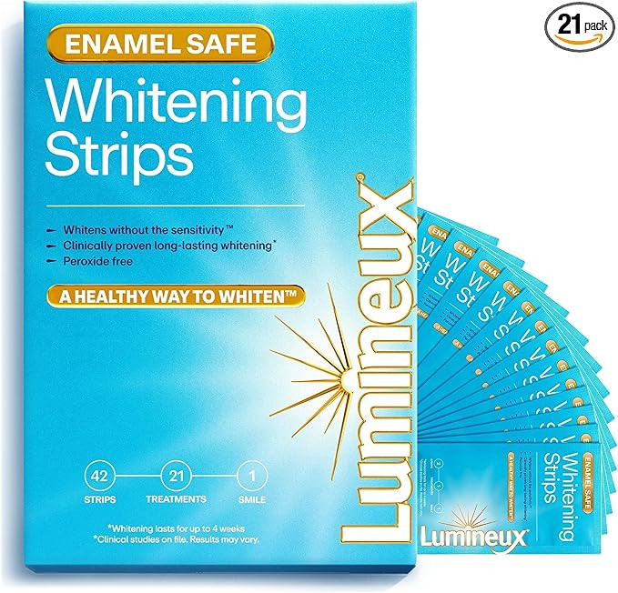 Lumineux Teeth Whitening Strips - 21 Treatments (3 Months) - Peroxide Free - Enamel Safe for Whit... | Amazon (US)