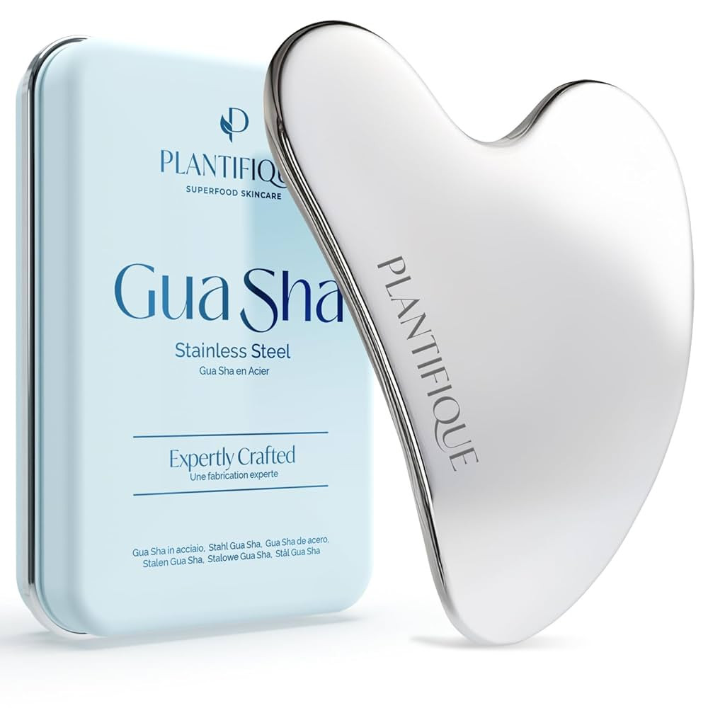 PLANTIFIQUE Stainless Steel Gua Sha | Facial Tool | Skin Massage for Face Body Eyes Neck Heart St... | Amazon (US)