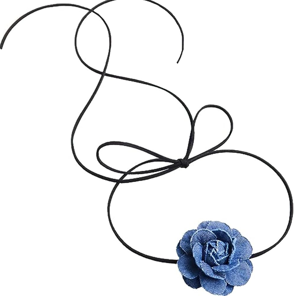 Dcfywl731 Flower Choker Bohemian Flower Rose Choker Necklace Flower Necklaces for Women Black Whi... | Amazon (US)