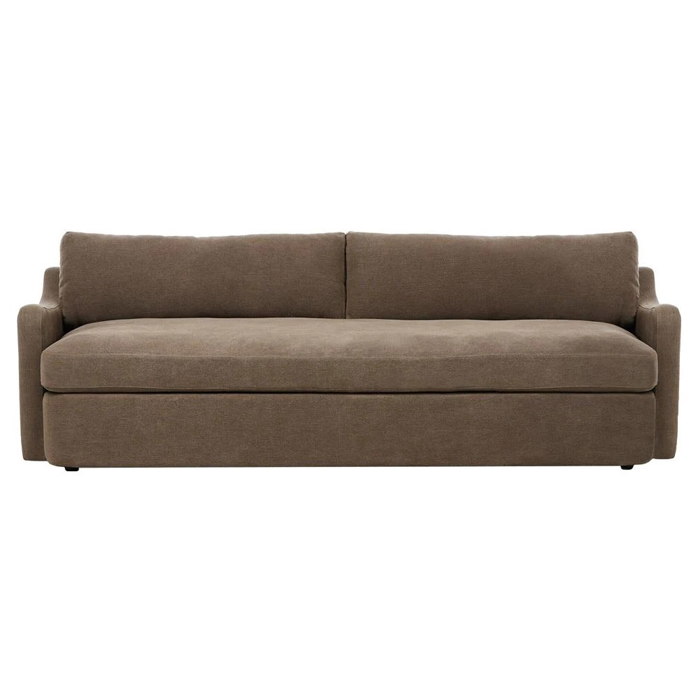 Aurelia Broadway Coffee Linen Sofa - 96"W | Kathy Kuo Home