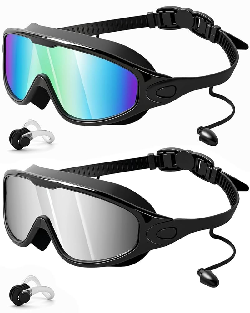 Rantizon Swim Goggles 2 Pack, Wide View Anti Fog&UV Swimming Goggles for Audlt, No Leaking Swim G... | Amazon (US)