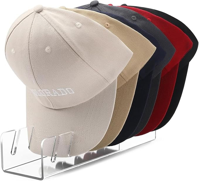 2024 Hat Stand for Baseball Caps 1 Pack ,No Install Acrylic Hat Holder for 7 Baseball Caps for Be... | Amazon (US)