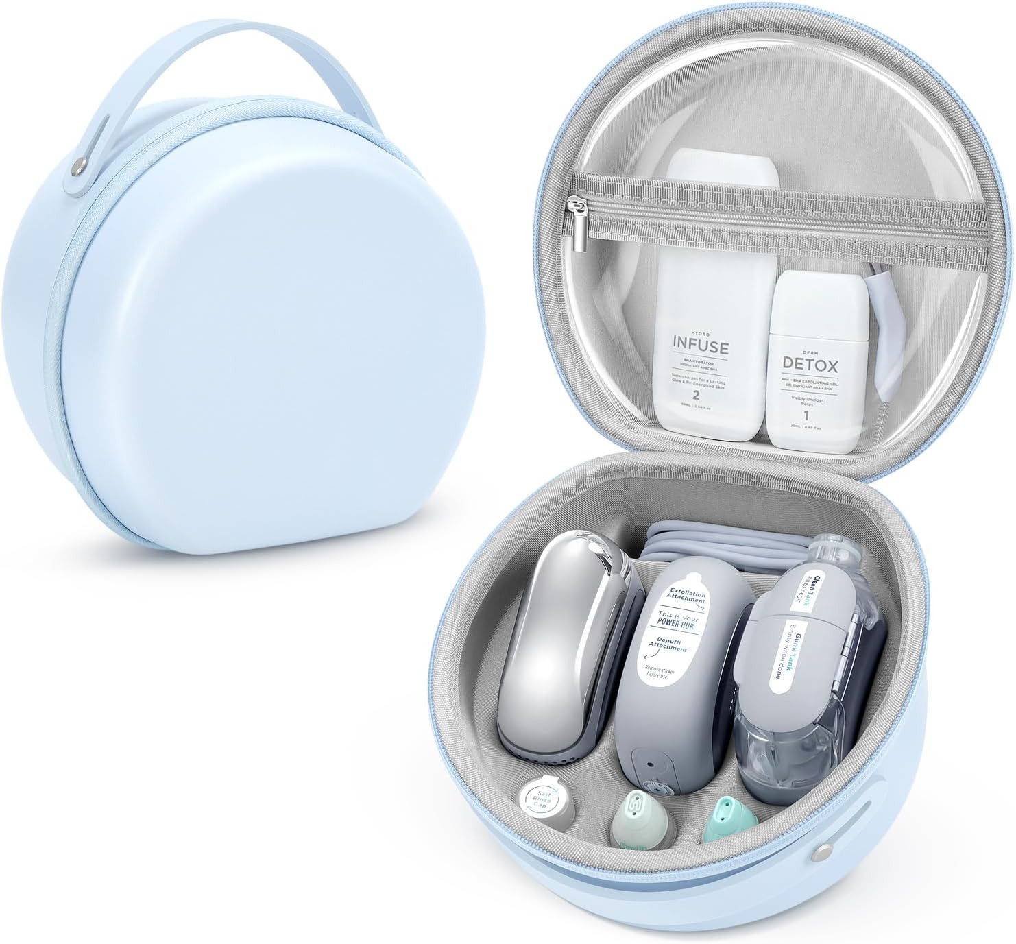 Beauty Storage & Travel Case Compatible with Shark FacialPro Glow, Custom-Molded Compartments & Clear Zip Pocket for Organized Storage, Protective Hard Shell with Carry Handle, Case Only | Amazon (US)