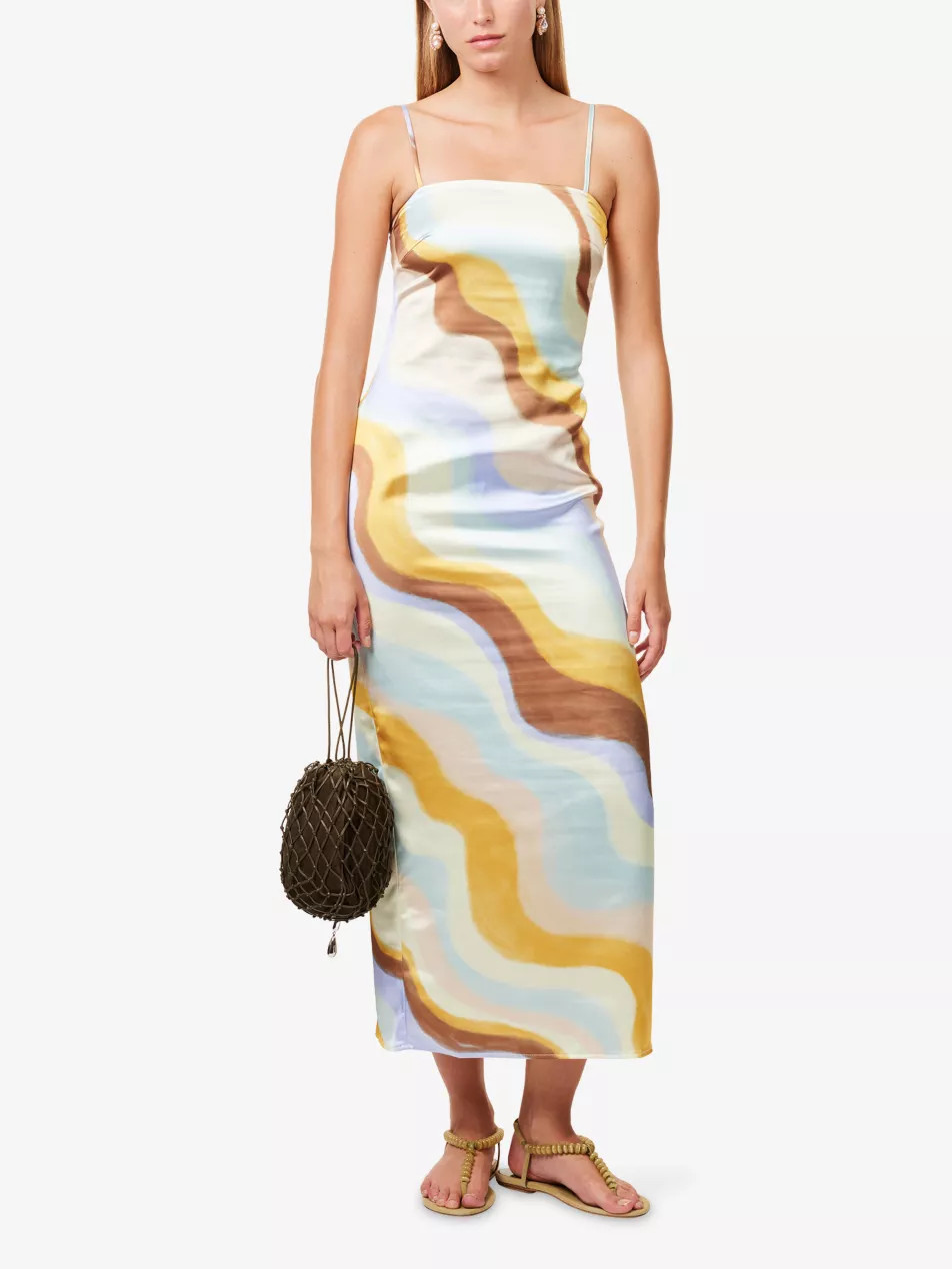 Serra Graphic-Pattern Satin Maxi Dress | Selfridges