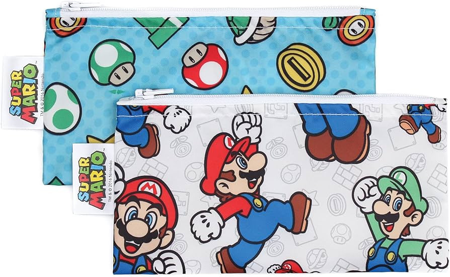 Bumkins Nintendo Reusable Snack Bags, for Kids School Lunch and for Adults Portion, Washable Fabr... | Amazon (US)