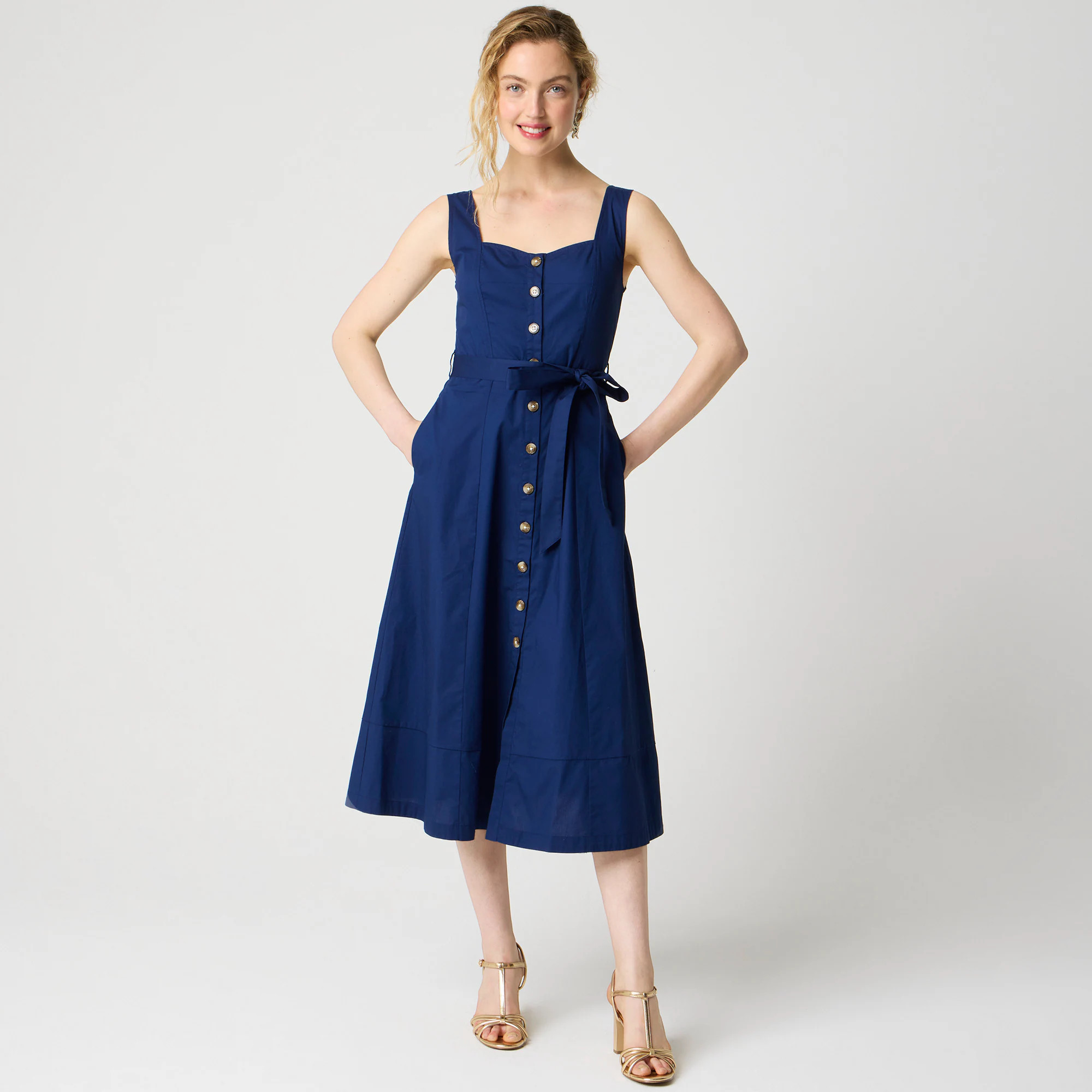 Button-front belted midi dress | J.Crew Factory