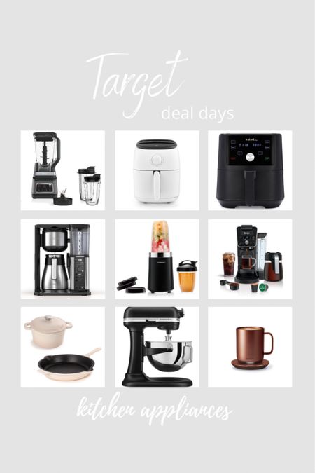 Kitchen appliances on sale for target deal days! 

Ninja coffee maker, ninja blender, air fryer, target deal days, ember coffee mug, kitchen aid 

#LTKunder100 #LTKhome #LTKsalealert