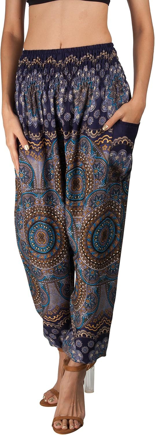 Joob Joob Women's Comfy Bohemian Tapered Elephant Harem Loose Yoga Travel Pajama Lounge Boho PJ P... | Amazon (US)