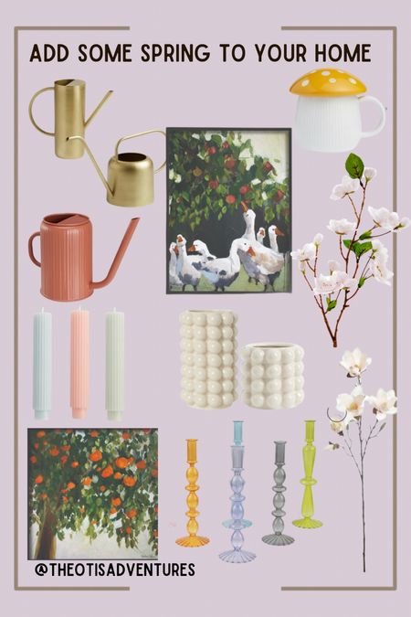 Spring decor for your home. Home decor for spring. #springdecor #homedecor #springhome #colorfuldecor #wateringcan #fauxflowers #springflowers 

#LTKFind #LTKhome #LTKSeasonal