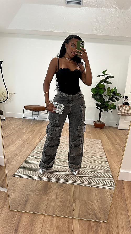 Edgy meets chic ✨ This black lace corset top + cargo jeans combo is giving effortless confidence! Styled with silver accessories for that perfect finishing touch. Who else loves mixing feminine & street style? 🔥 Drop a 🖤 in the comments if you’re feeling this look! ⬇️ #SizeSmall #Size6 #BlackWoman

#LaceCorset #CargoJeans #StreetStyle #EdgyFashion #OOTD #TrendyLooks #WardrobeGoals #ExplorePage #ChicAndTrendy #StyleInspo #WomensFashion #FashionForYou #SilverAccessories #BaddieAesthetic #CasualChic #TrendyOutfits #StyleGoals #OutfitInspo #FashionReels #ShopTheLook