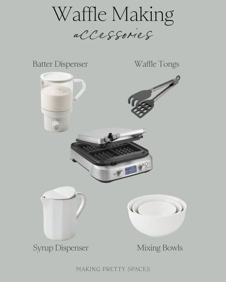 Shop these waffle making accessories! Breakfast, kitchen finds, Williams Sonoma, amazon finds, waffle making, waffle maker, syrup dispenser, mixing bowls, waffle rings, batter dispenser 

#LTKfamily #LTKhome #LTKHoliday