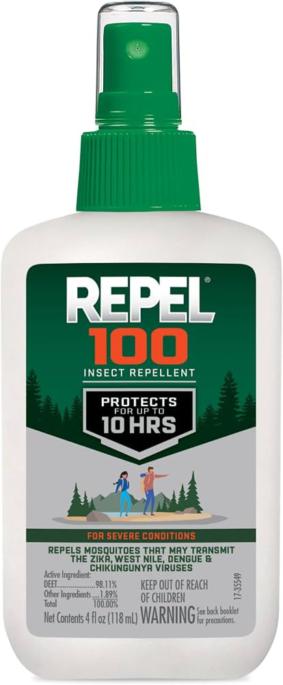 Repel 100 Insect Repellent, Pump Spray, 4-Fluid Ounces, 10-Hour Protection | Amazon (US)