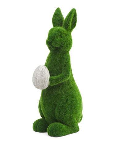 20.5in Flocked Bunny Holding Egg Decor | Decor | Marshalls | Marshalls