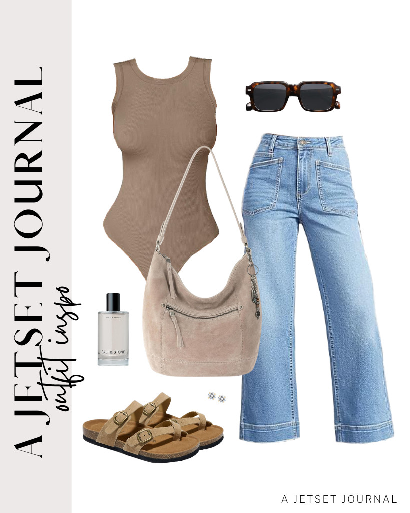 Pair this dark khaki bodysuit with Cicy Bell’s wide-leg pants for your next outfit. Put on these Project Cloud sandals, and add a bit of texture by picking up The Sak Sequoia bag. The popular Salt & Stone’s body mist is an amazing addition to this fit.

#LTKSeasonal #LTKSaleAlert #LTKTravel
 

 
