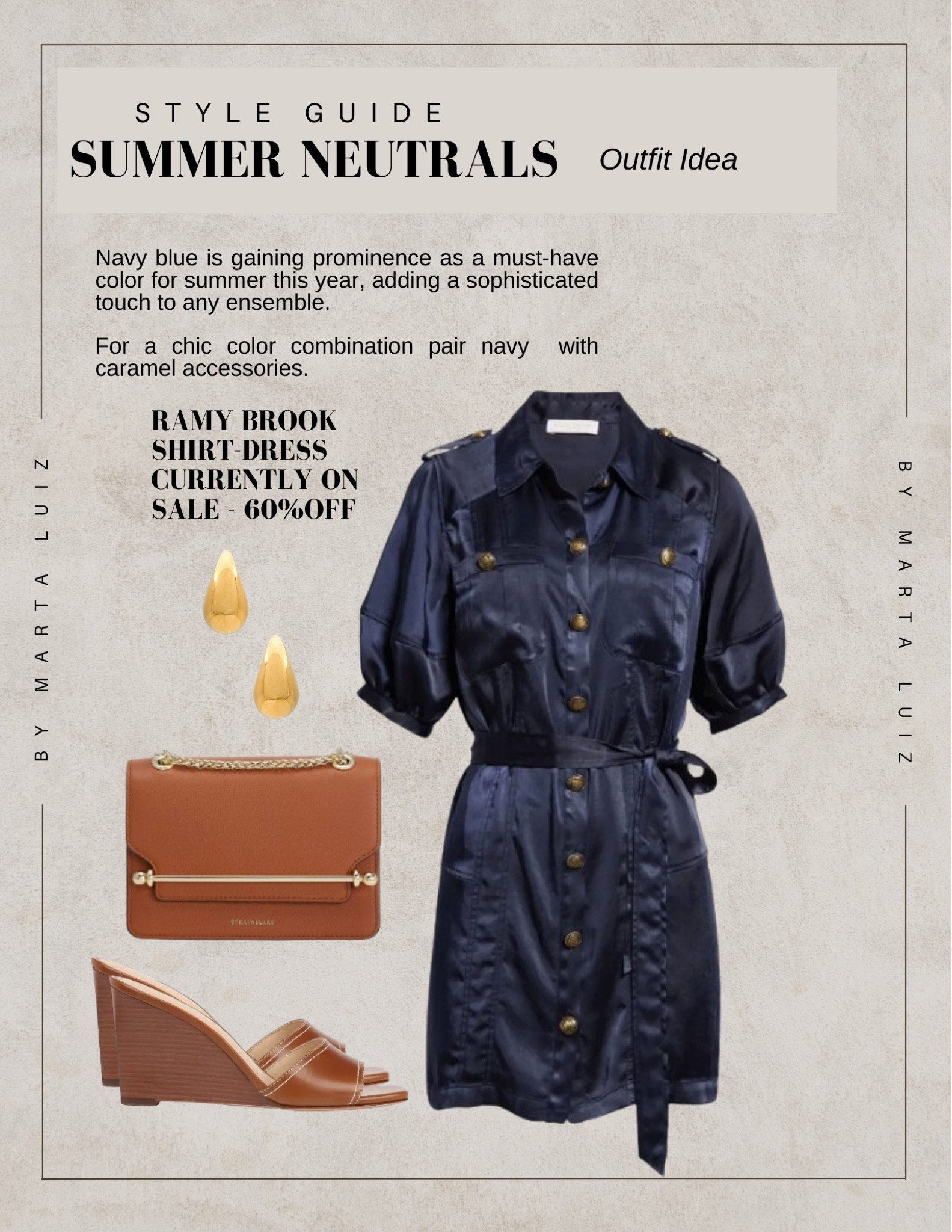 Ramy Brook shirt-dress currently on sale - 60%off

Navy blue is gaining prominence as a must-have color for summer this year, adding a sophisticated touch to any ensemble.

For a chic color combination pair navy  with caramel accessories. 


#LTKWorkwear #LTKSaleAlert #LTKSeasonal