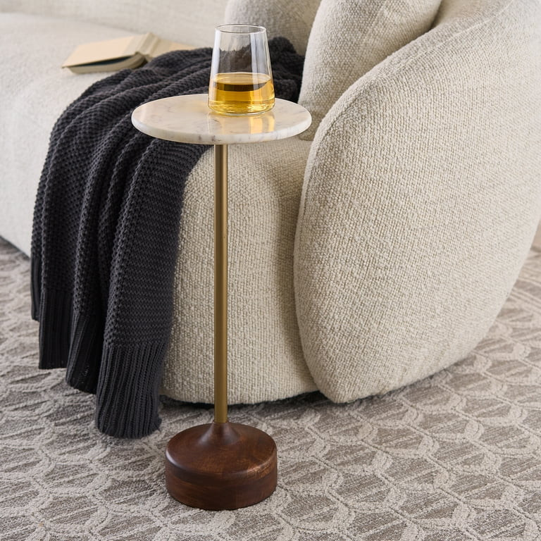 (2 pack) Better Homes & Gardens Aster Drink Table, White Marble | Walmart (US)