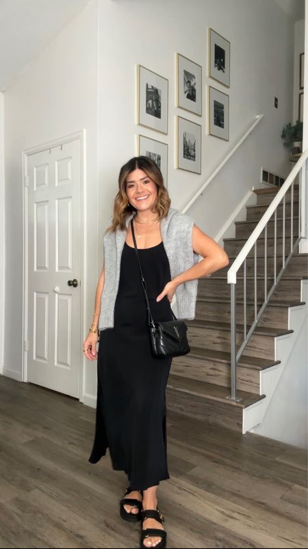Cutest and softest black maxi dress from Target! It’s so flowy and comfy! Highly recommend it! It runs tts. I’m wearing size xs! 
Steve Madden sandals, black sandals, maxi dress, fall outfit, fall fashion. 

#LTKFind #LTKunder50 #LTKshoecrush