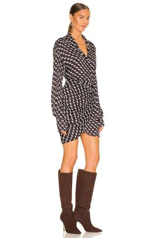 L'Academie The Kamille Mini Dress in Brown Multi from Revolve.com | Revolve Clothing (Global)
