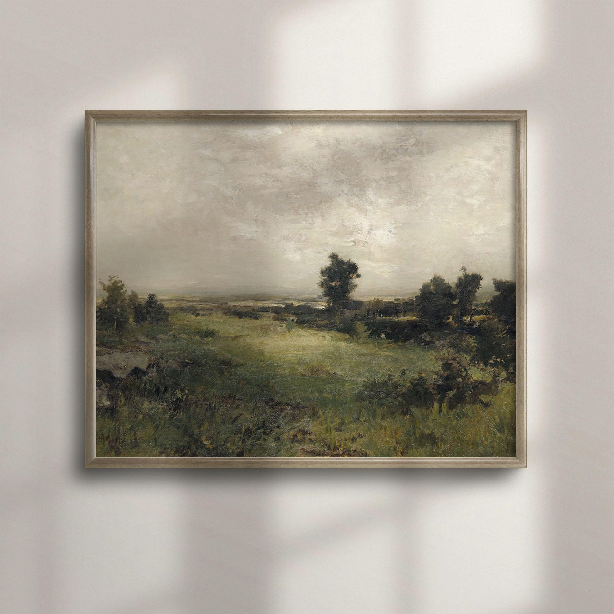 Farmhouse Rustic Wall Art - Vintage Country Landscape Oil Painting Print, Antique Nature Home Dec... | Amazon (US)