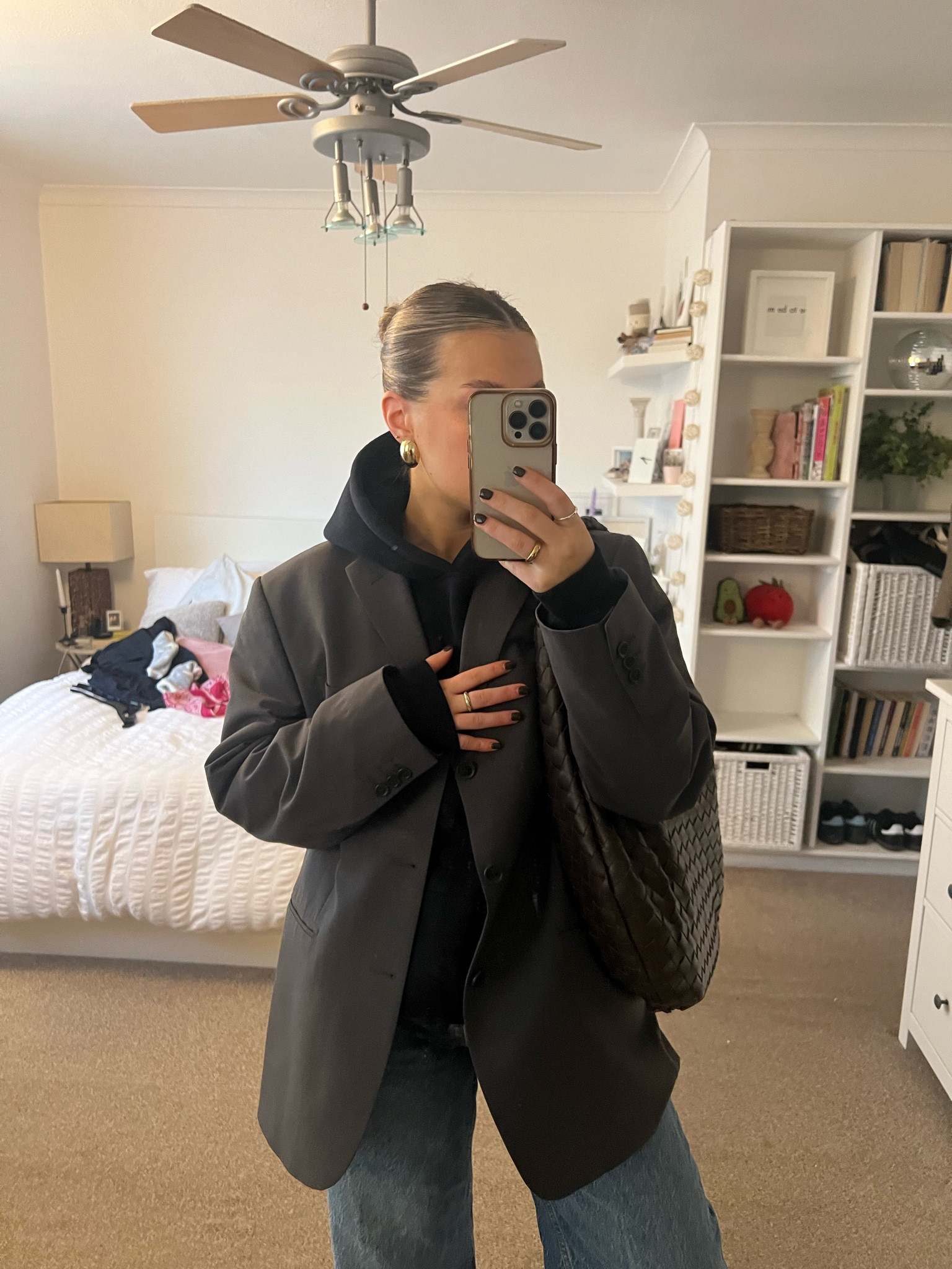 Blazer is Thrifted, hoodie is Sisters and Seekers 💙