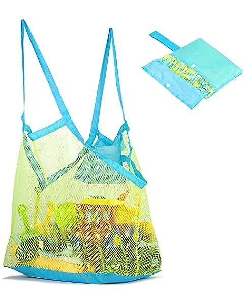 SupMLC Mesh Beach Bag Extra Large Beach Bags and Totes Tote Backpack Toys Towels Sand Away For Ho... | Amazon (US)