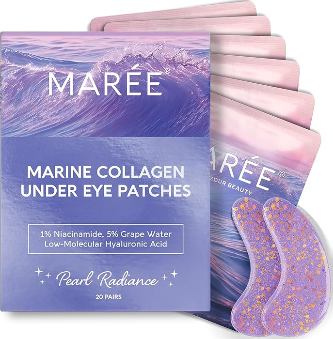 MAREE Violet Eye Gels - Marine Collagen Under Eye Patches for Puffy Eyes - Undereye Mask Patches ... | Amazon (US)