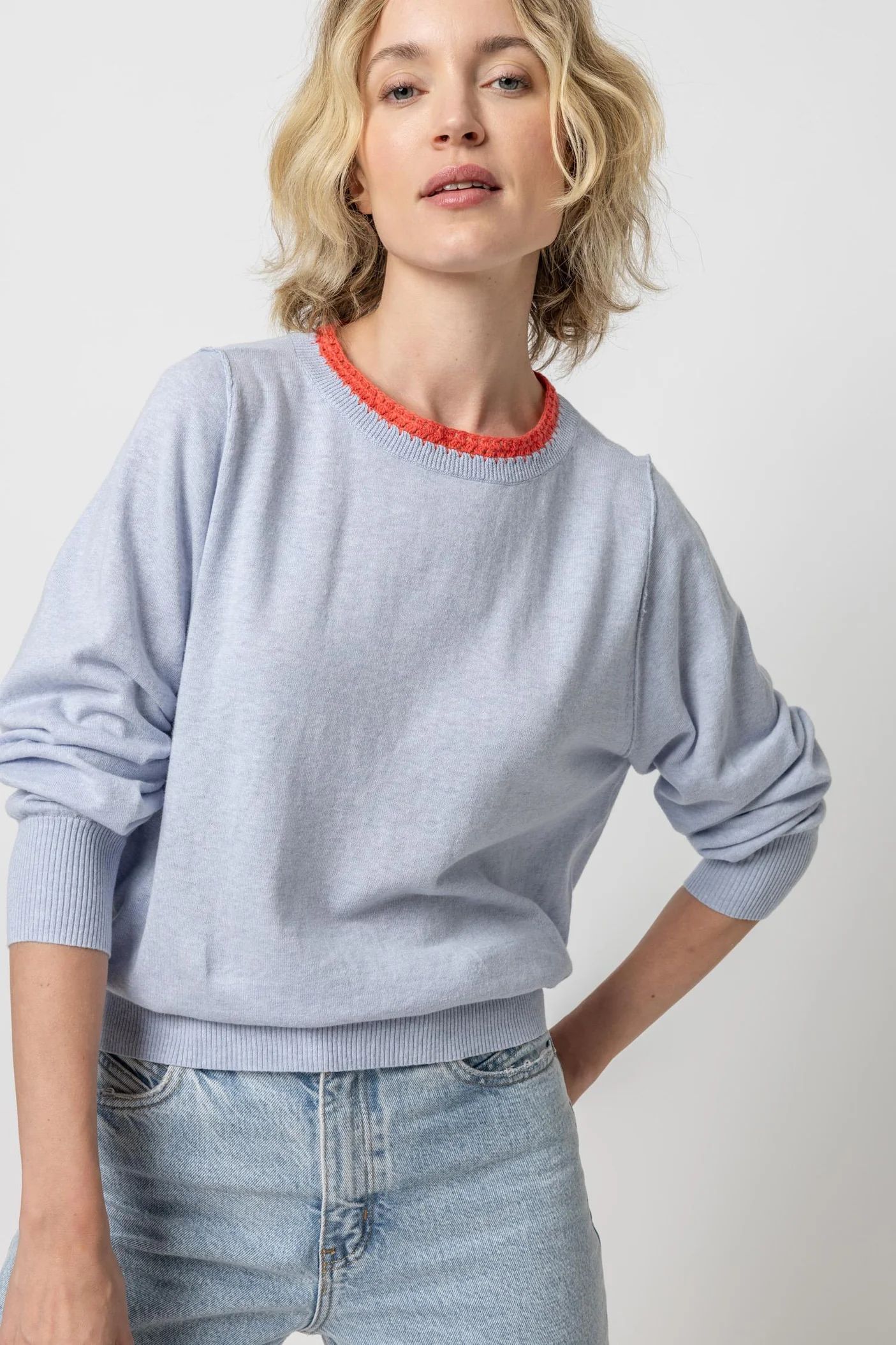 Crochet Trim Sweater | Lilla P