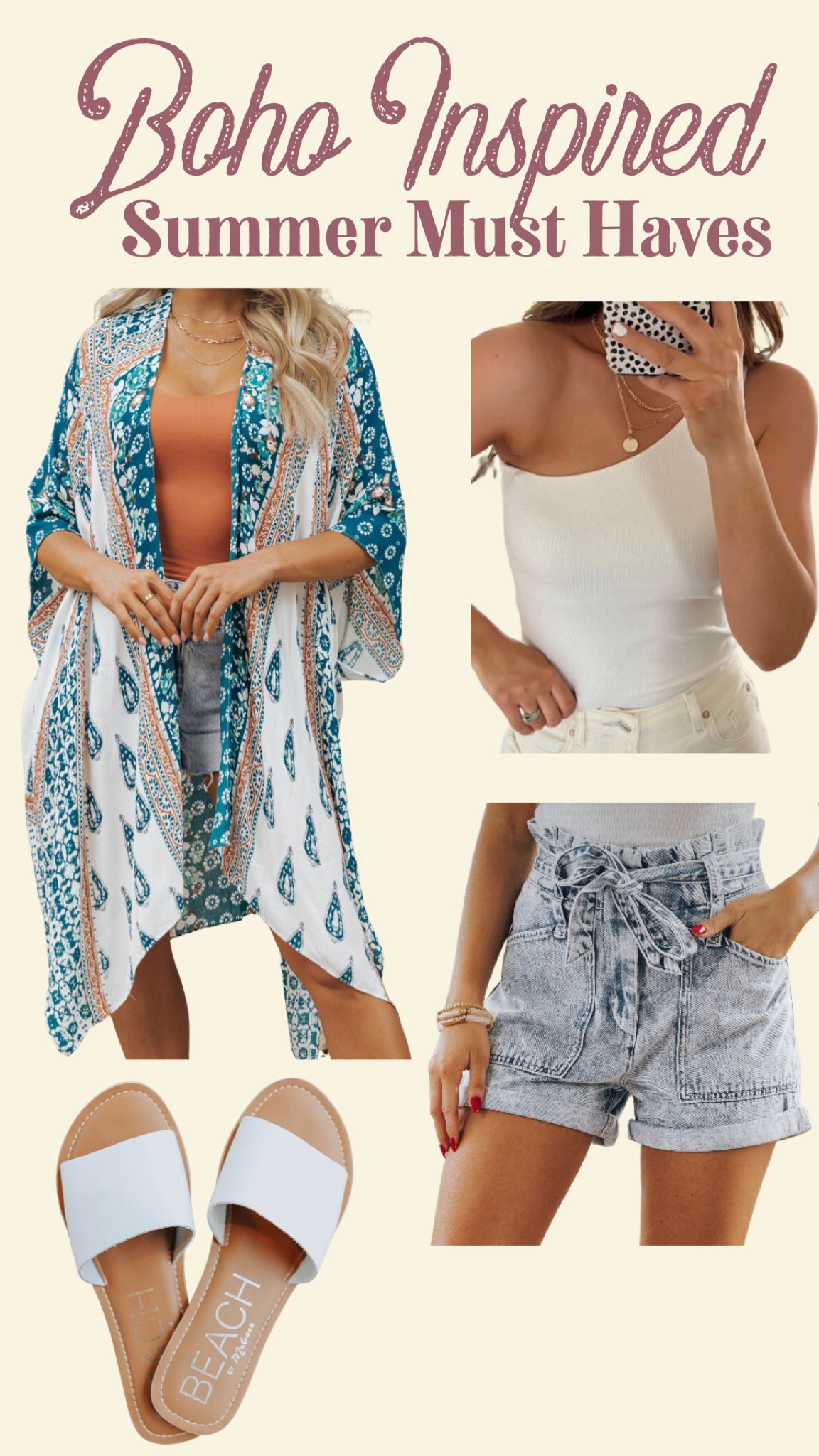 Perfect Summer Outfit or beach vacation. #vacation #summer #bohooutfutinspiration #kimono 

#LTKtravel #LTKstyletip #LTKunder100