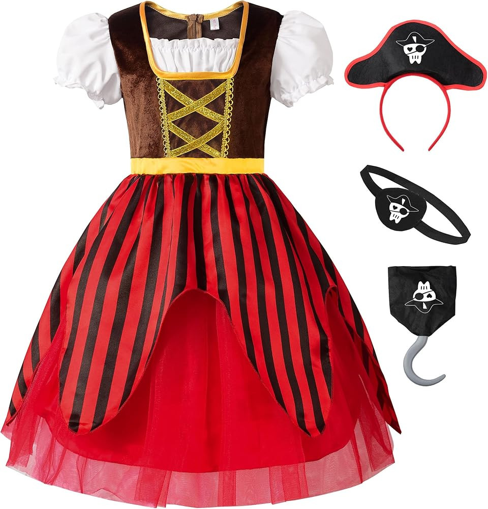 ReliBeauty Girls Pirate Dress Sea Buccaneer Costume | Amazon (US)