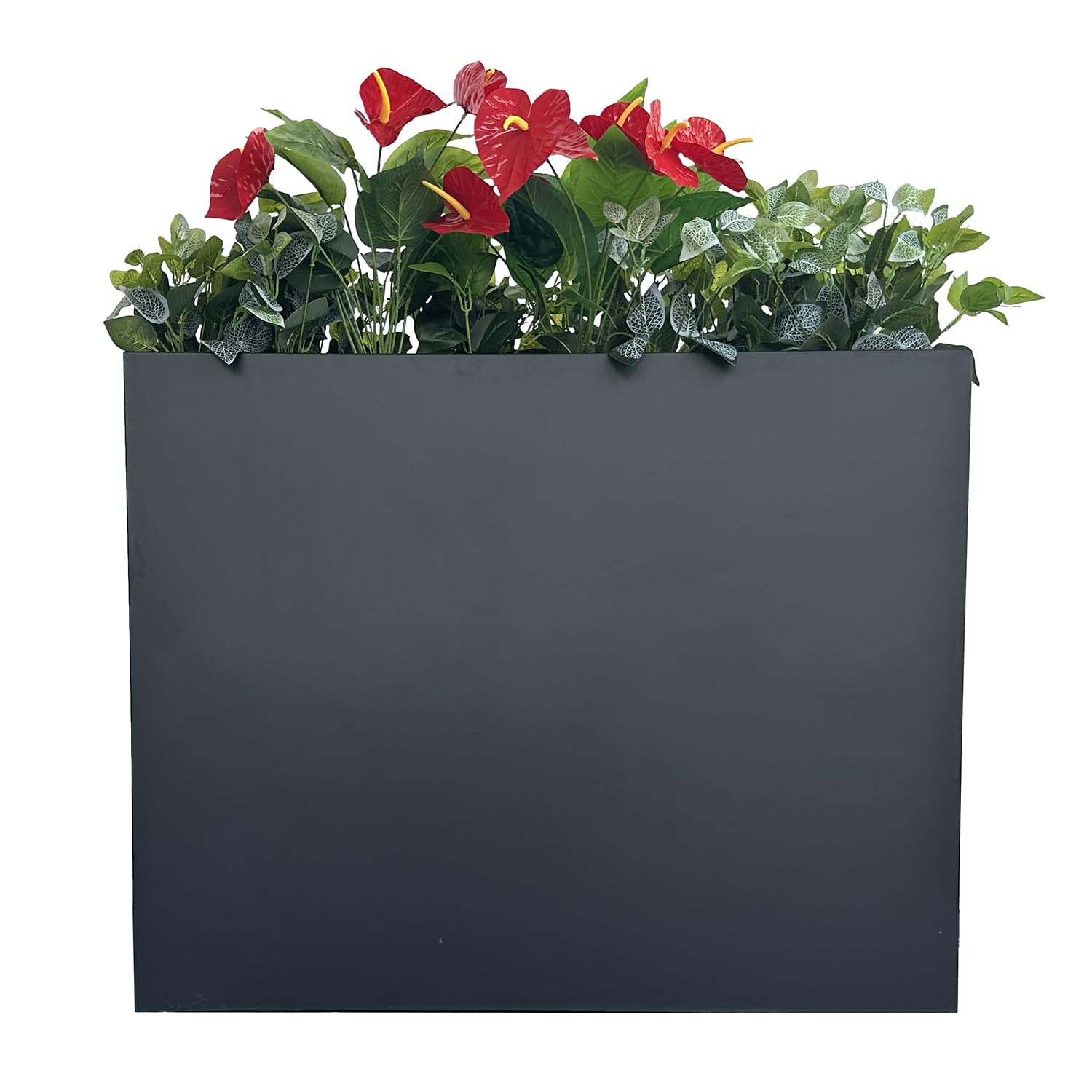 38" L x 13" W x 30" H Metal Tall Rectangular Planter - Large Planter Box for Outdoor Patio/Porch ... | Amazon (US)