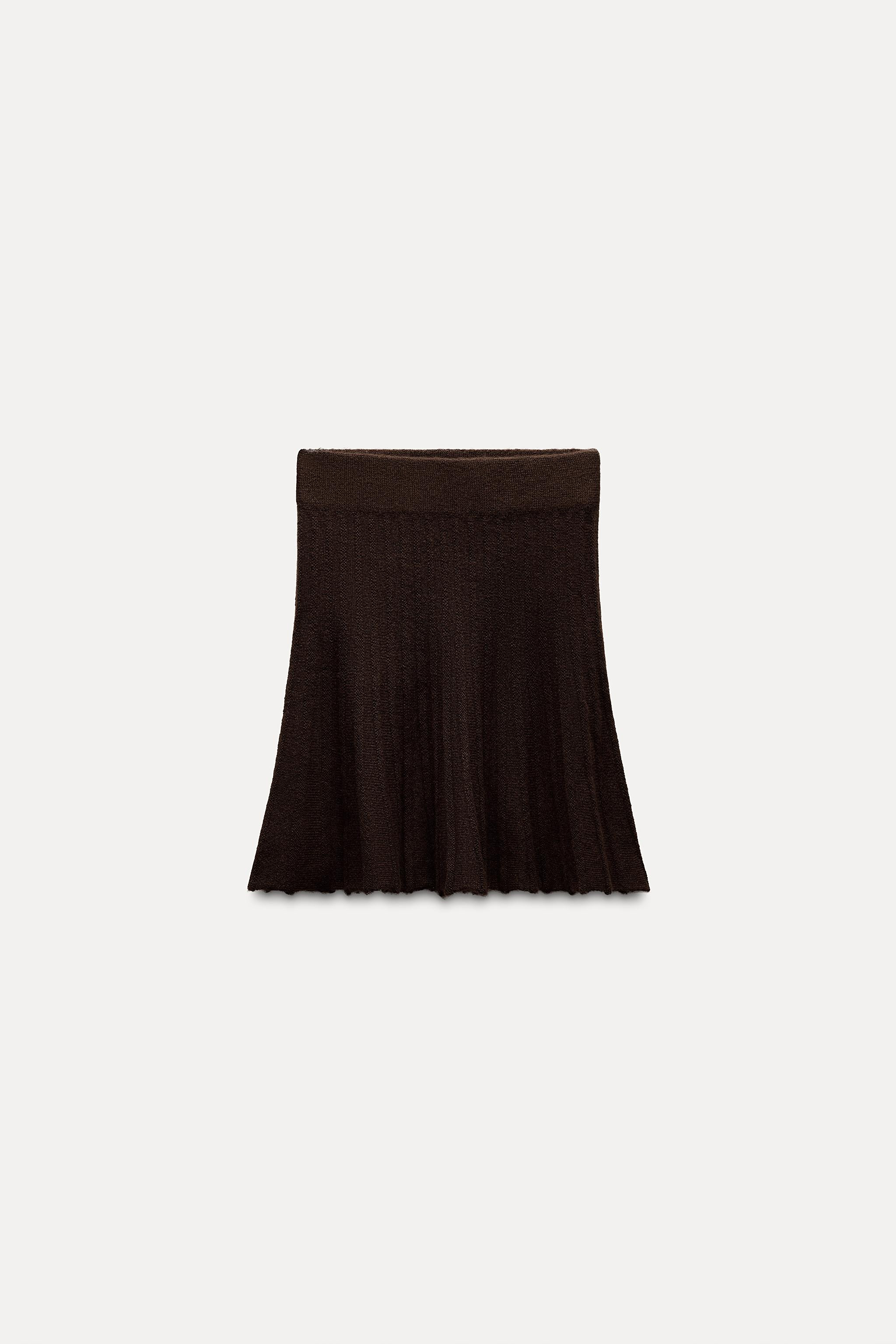 PLEATED SOLID KNIT SKIRT | Zara US