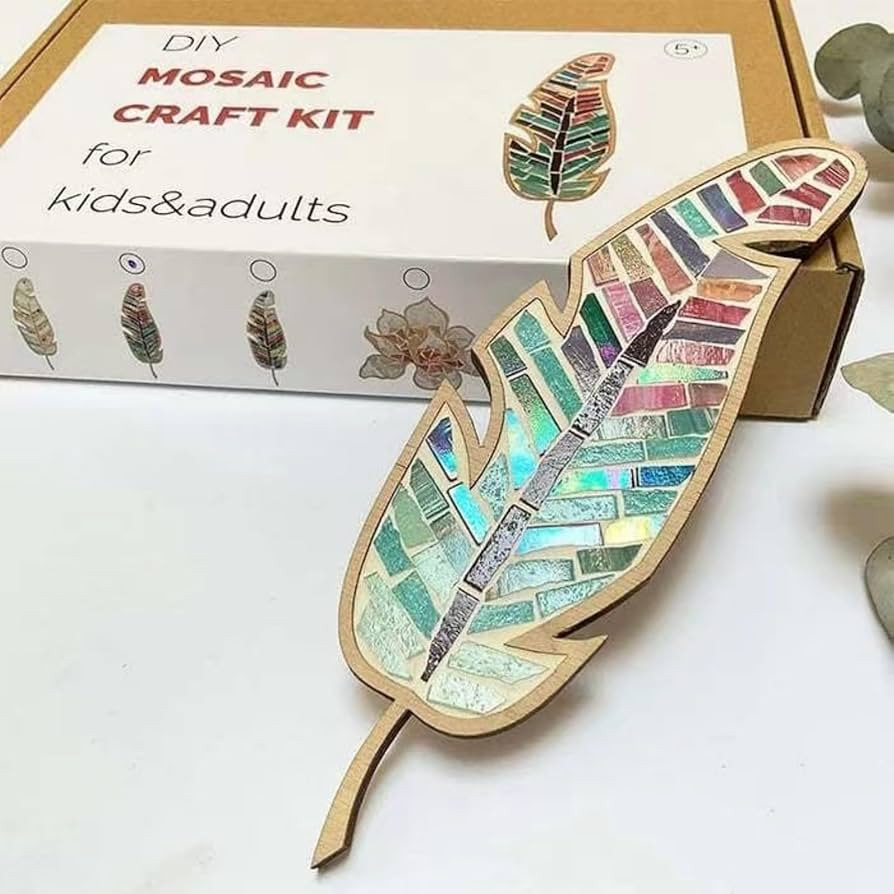 sjljzxd 3PCS Craft Kits for Adults, Mixed Colour Leaf Mosaic Kit, Creative DIY Colourful Home Dec... | Amazon (US)