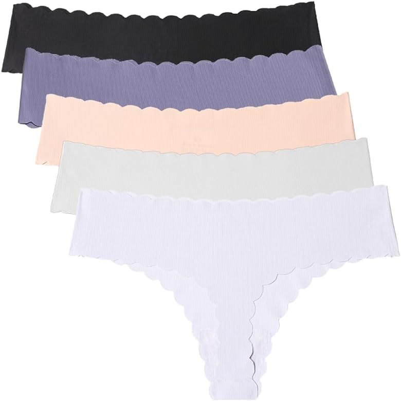 Wetopkim Women Seamless Thongs Panties Cotton Breathable Stretch T-back Color Briefs Underwear | Amazon (US)