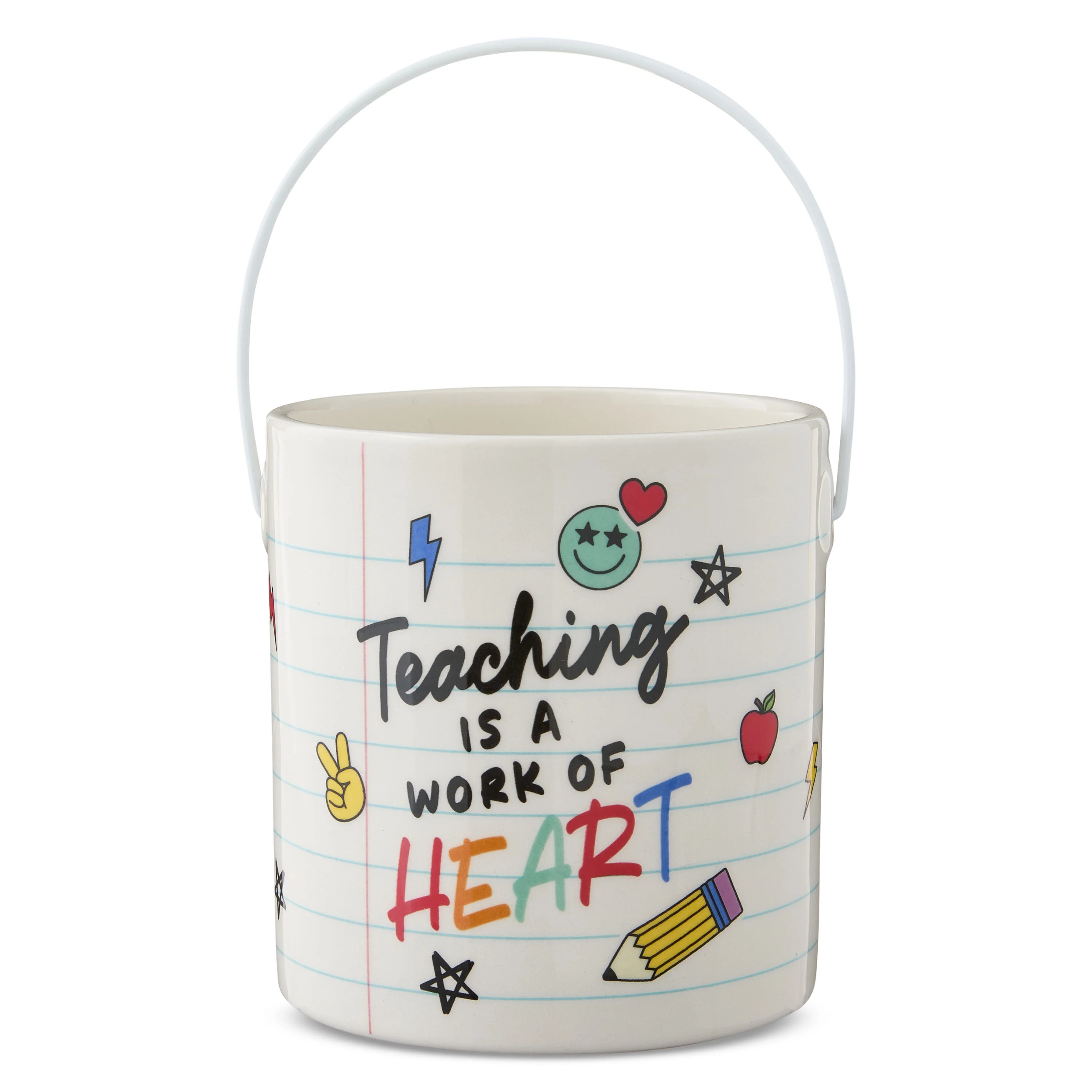 Work of Heart Ceramic Pail, Multicolor, 5", Valentine's Day by Way To Celebrate | Walmart (US)