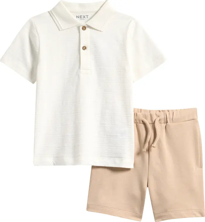 Kids' Textured Polo & Shorts Set | Nordstrom