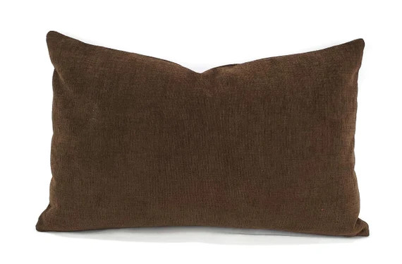 12.5 X 20 Dark Brown Chenille Velvet Lumbar Pillow | Etsy | Etsy (US)